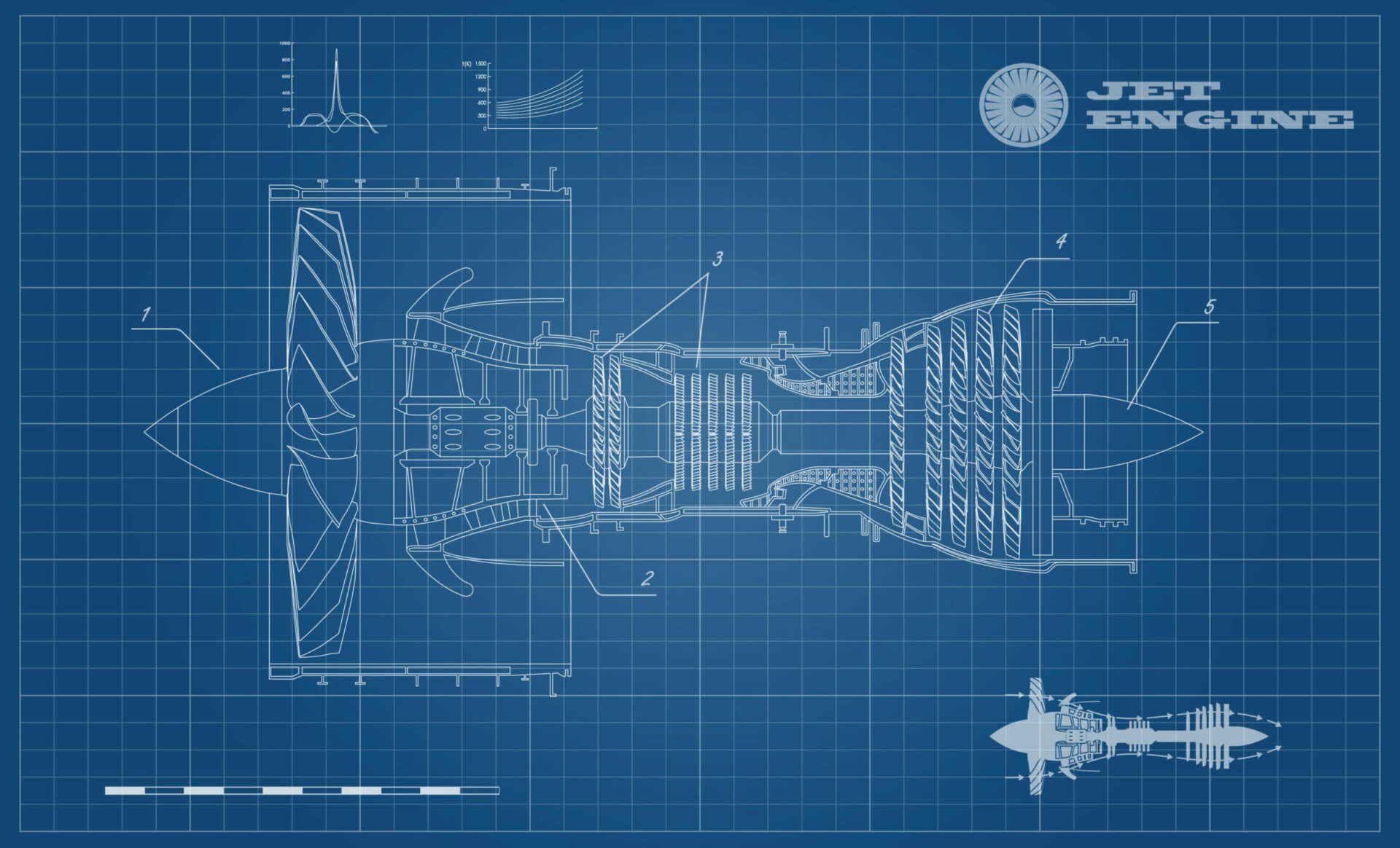 Jet engine blueprint